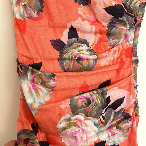 CONFETTI FLOWER ASYMMETRICAL RUCHED DRESS - Picture 3 of 7